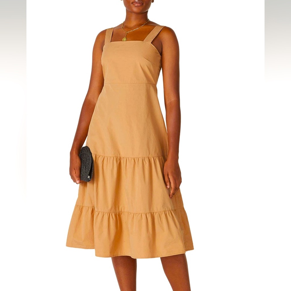 Madewell poplin tank tiered midi dress, EUC, size 12